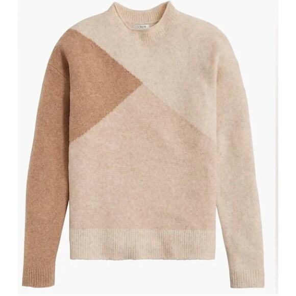 J. Crew Cream Color Block Extra-Soft Sweater M - Picture 2 of 9